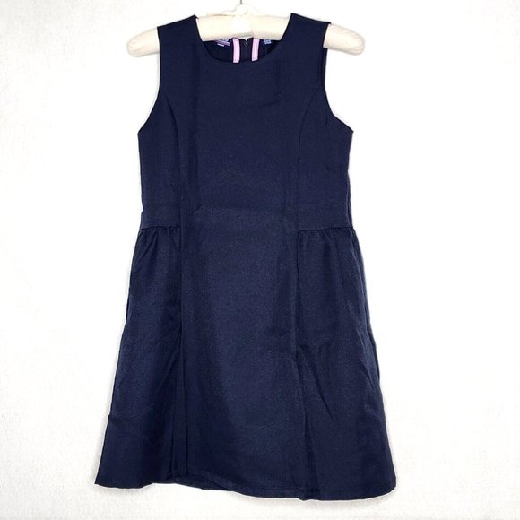 IZOD School Uniform Jumper Dress NWT Large 12 / 14 Regular Navy Blue - Picture 1 of 6